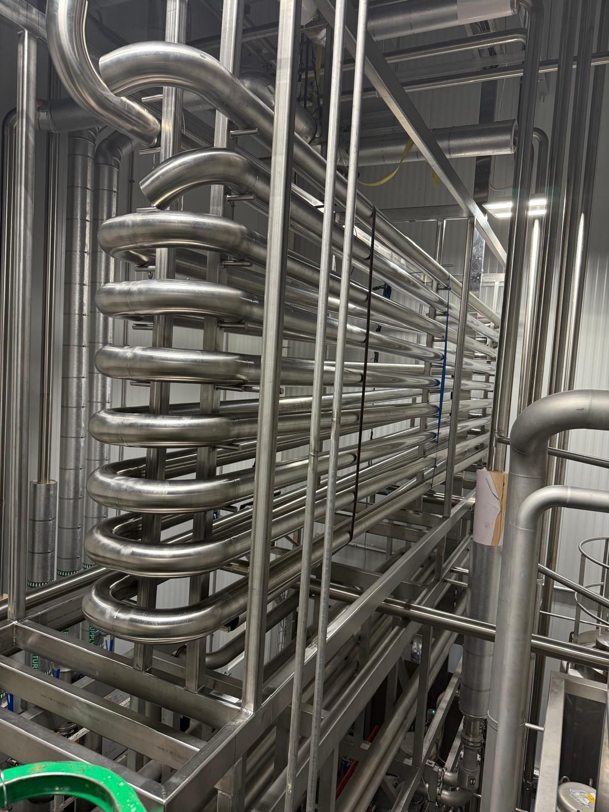 Stainless steel coil and vertical piping runs